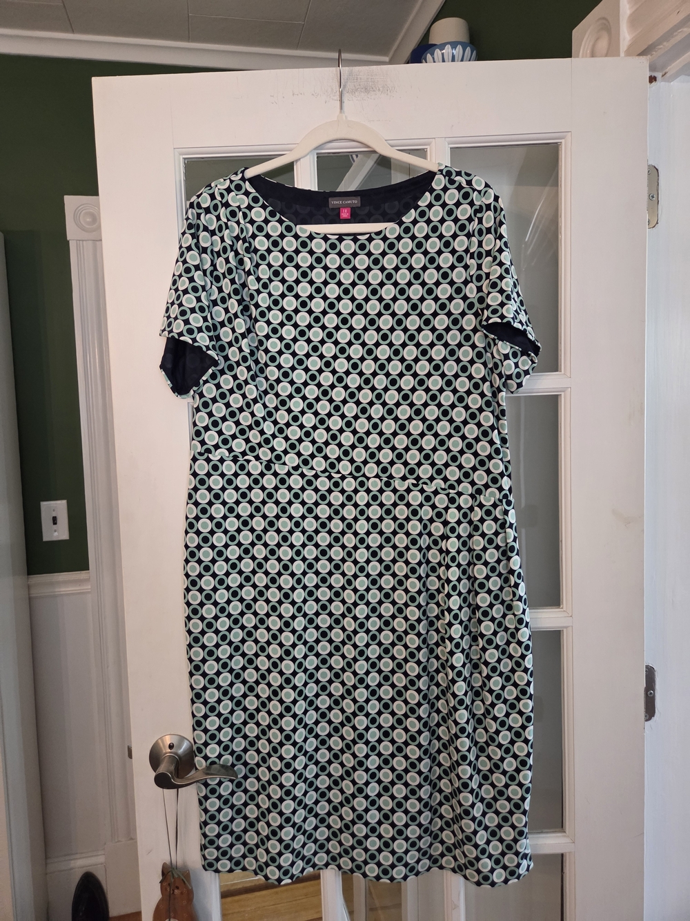 Vince Camuto Blue & Mint Geometric Dress - Size 1X